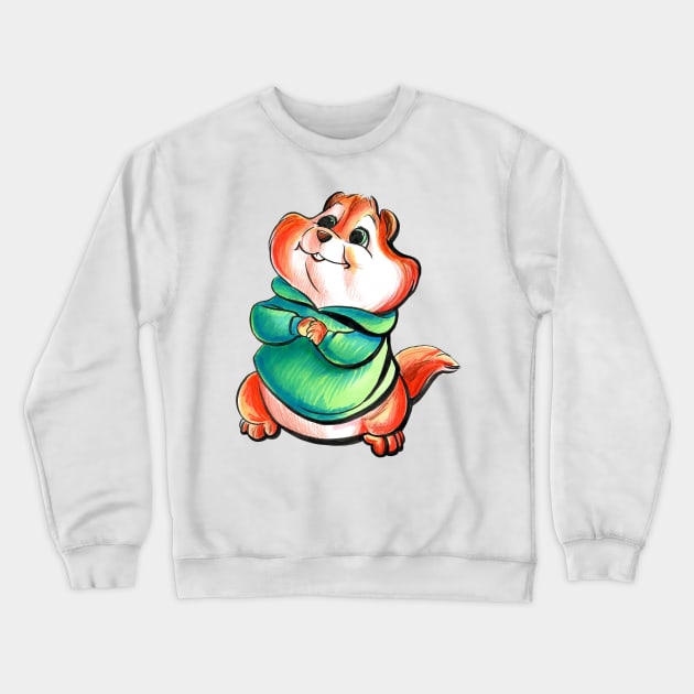 Theodore Chipmunk Crewneck Sweatshirt by AlexandraBowmanArt